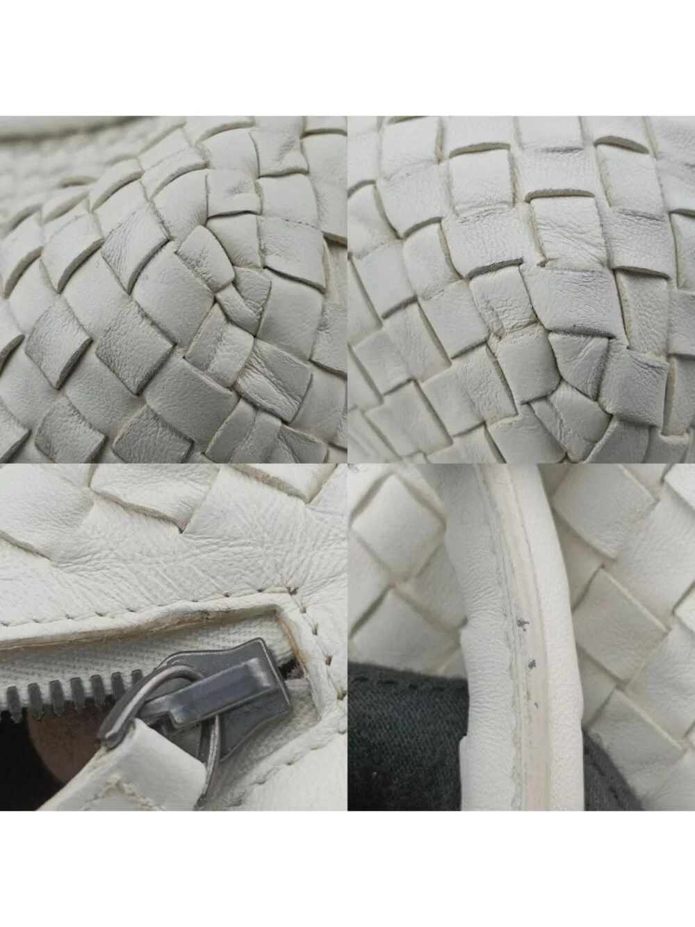 Bottega Veneta Intrecciato White Lambskin Handbag